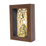 Load image into Gallery viewer, Wooden Temple Frame with Crown Ganesha and Jaali Pattern 4.5 in x 6.5 in