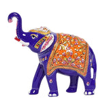 Load image into Gallery viewer, Metal Enamel Handpainted Trunk Up Elephant Medium 5 in