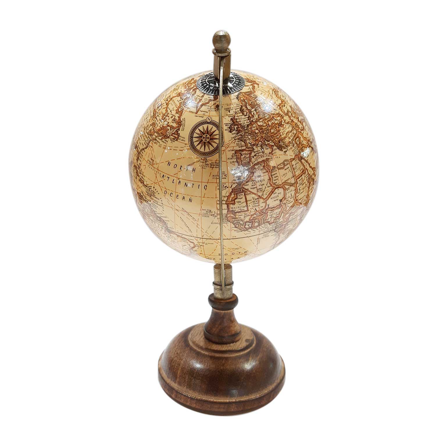 The Bombay Store Antique Globe with Wooden Base