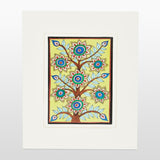 Load image into Gallery viewer, Mount Board Madhubani Art Tree Print 12 in x 9.5 in