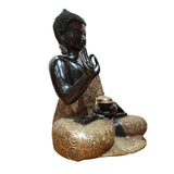 गैलरी व्यूवर में इमेज लोड करें, Brass Carved Buddha in Black &amp; Gold finish 17 in