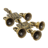 Load image into Gallery viewer, Brass Ganesh &amp; Laxmi Temple Bell Wall Hanging with 5 Bells