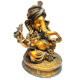 Load image into Gallery viewer, Brass Ganesh With Pagdi With Base Green Antique Finished 26 In