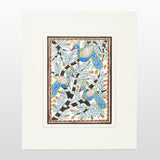 Load image into Gallery viewer, Mount Board Madhubani Art Peacock with Tree Print 12 in x 9.5 in