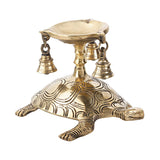 Load image into Gallery viewer, Brass Tortoise Base Aarti Deepak 6 in