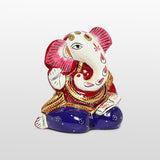 Load image into Gallery viewer, Metal Enamel Handpainted Sitting Ganesh 3 in