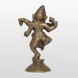 गैलरी व्यूवर में इमेज लोड करें, Brass Dancing Ganesh in Antique Finish 4.5 in