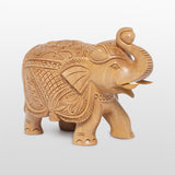 Load image into Gallery viewer, Whitewood Handcarved Elephant Trunk Up 4 in