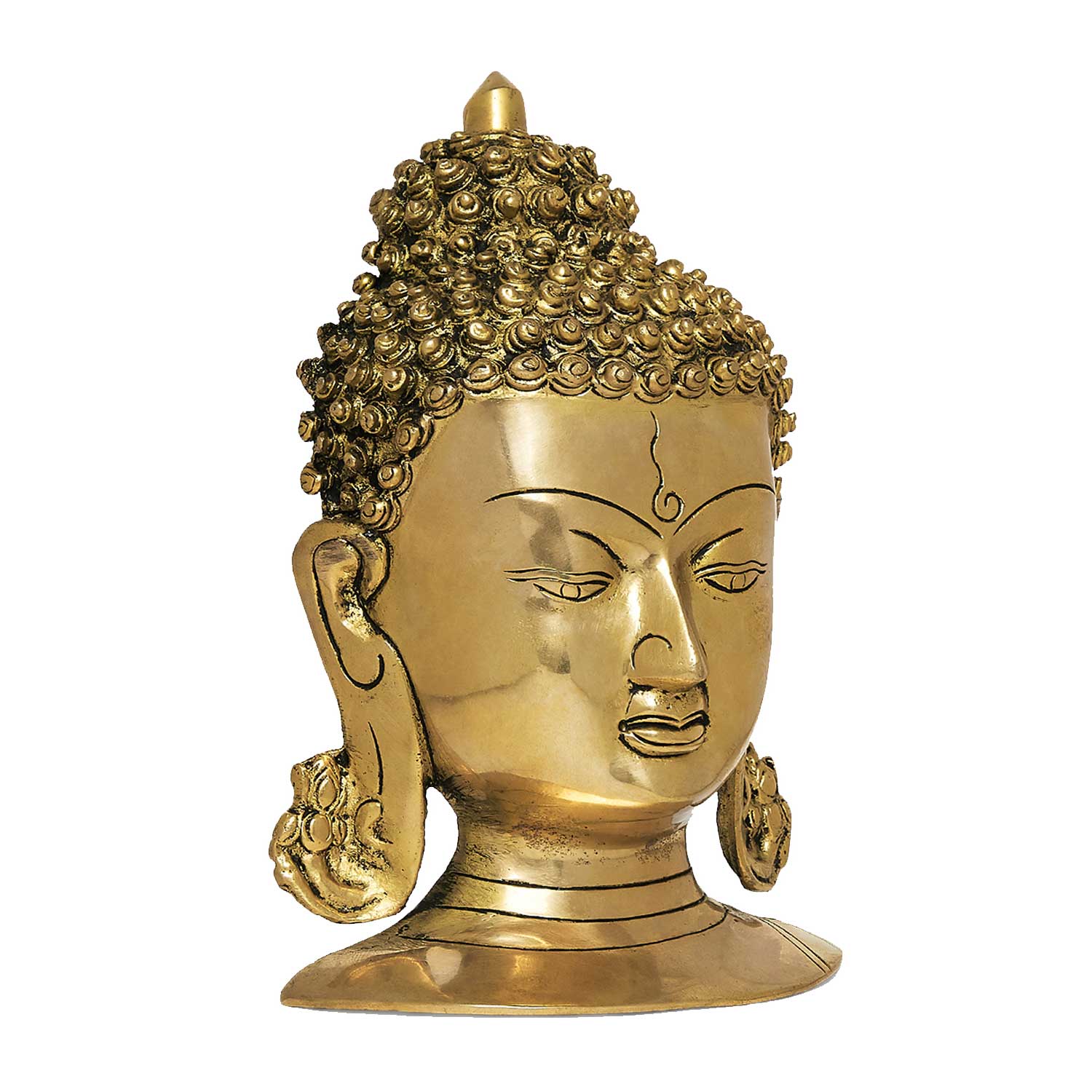 Sindssyge eksplicit Outlook The Bombay Store Brass Buddha Mask with Wall Hooks 8 in