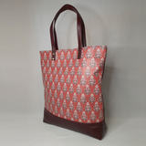 Load image into Gallery viewer, Ajrakh PU Leather Tote Bag