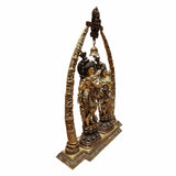 Load image into Gallery viewer, Brass Radha Krishna with Tusk in Two Tone Finish 32 x 45 in