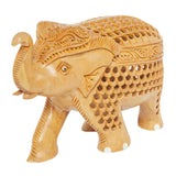 Load image into Gallery viewer, Whitewood Handcarved Trunk Up Elephant 4 in