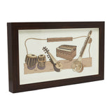 Afbeelding in Gallery-weergave laden, Indian Musical Instruments Wood Art Frame 7 in x 12 in