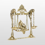 Load image into Gallery viewer, Brass Ganesh on Swing with Deepak 9 in