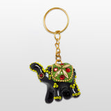 Load image into Gallery viewer, Elephant Lacquered Keychains with Stonework Set of 4 (Assorted Colors)