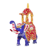 Load image into Gallery viewer, Metal Enamel Handpainted Ambari Elephant Small 4 in