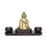 Afbeelding in Gallery-weergave laden, Brass Blessing Buddha with T-Light Candle Holder 7.75 in