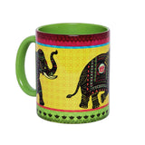 Load image into Gallery viewer, Signature Elephant Coffee Mug 300 ml (Yellow Coffee Mug With Pink Border)
