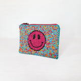 Load image into Gallery viewer, Beaded Smiley Coin Pouch