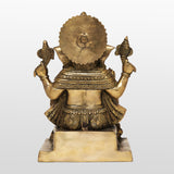 Load image into Gallery viewer, Brass Ganesh in Antique Gold Finish 12 in