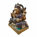 Afbeelding in Gallery-weergave laden, Brass Ganesh with Stonework 33 in