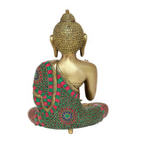 Load image into Gallery viewer, Brass Polka Dots Stonework Blessing Buddha 11 in
