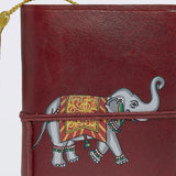 Load image into Gallery viewer, Leather Dairy with Elephant Print 5 in x 4 in
