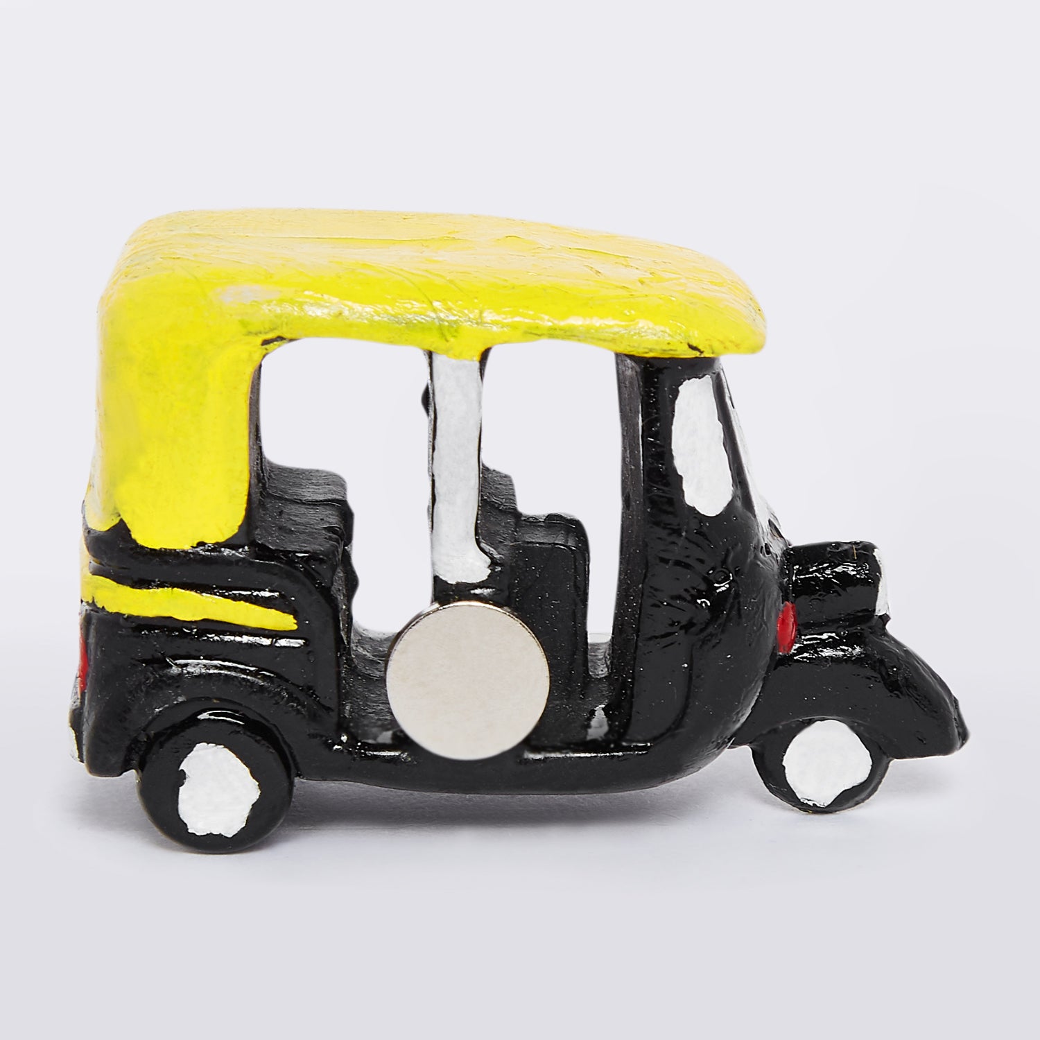 SkyWalker Delhi Wooden Auto Rickshaw Fridge Magnet (Multicolour)