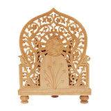 Afbeelding in Gallery-weergave laden, Whitewood Handcarved Ganesh with Floral Jaali Pattern 10 in