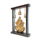 गैलरी व्यूवर में इमेज लोड करें, Brass Temple Frame with Ganesh and Three Bells 13 in