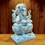 Load image into Gallery viewer, Marble Ganesha Sitting on Lotus 24 in