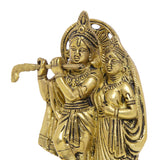 Afbeelding in Gallery-weergave laden, Brass Engraved Radha Krishna with Base 5.5 in