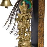Afbeelding in Gallery-weergave laden, Brass Engraved Krishna Temple Frame 5 in x 7 in