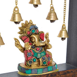 Load image into Gallery viewer, Brass Temple Frame with Ganesha Engraved - 7.5 in x 7.5 in