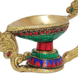 Load image into Gallery viewer, Brass Stonework Aarti Deepak 6.5 in x 5.5 in