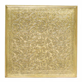 Afbeelding in Gallery-weergave laden, Wooden Chowki with Brass Floral Engraving (Big) - 12 in x 12 in