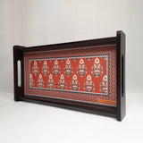 Load image into Gallery viewer, Ajrakh Rectangle Mini Tray with Matte Finish (Maroon)