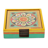 Afbeelding in Gallery-weergave laden, Pattachitra Folktales Square Coasters with Holder (Set of 4)