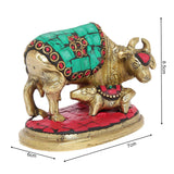 Load image into Gallery viewer, Brass Stonework Cow and Calf 2.5 in