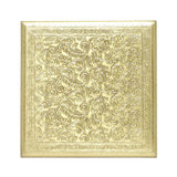 Load image into Gallery viewer, Wooden Chowki with Brass Floral Engraving 10 in x 10 in