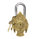 Load image into Gallery viewer, Brass Buddha Head Lock and Key 6 in