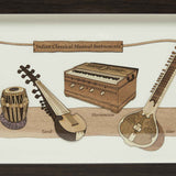 Afbeelding in Gallery-weergave laden, Indian Musical Instruments Wood Art Frame 7 in x 12 in