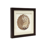 Load image into Gallery viewer, Round Peacock Wood Art Frame 10 in x 10 in