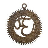 Afbeelding in Gallery-weergave laden, Brass Om Gayatri Mantra Wall Hanging in Antique Finish 6 in