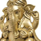 Load image into Gallery viewer, Brass Ganesh with Turban Wall Hanging 8.5 in