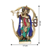 Load image into Gallery viewer, Brass Stonework OM Krishna 9 in