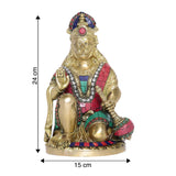 Load image into Gallery viewer, Brass Stonework Hanuman 9 in