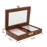 Load image into Gallery viewer, Sheesham Wood Box with Set of 2 Decks and 5 Dices