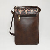 Afbeelding in Gallery-weergave laden, Ajrakh Faux Leather Rectangle Sling Bag (Brown)