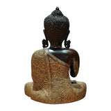गैलरी व्यूवर में इमेज लोड करें, Brass Carved Buddha in Black &amp; Gold finish 17 in